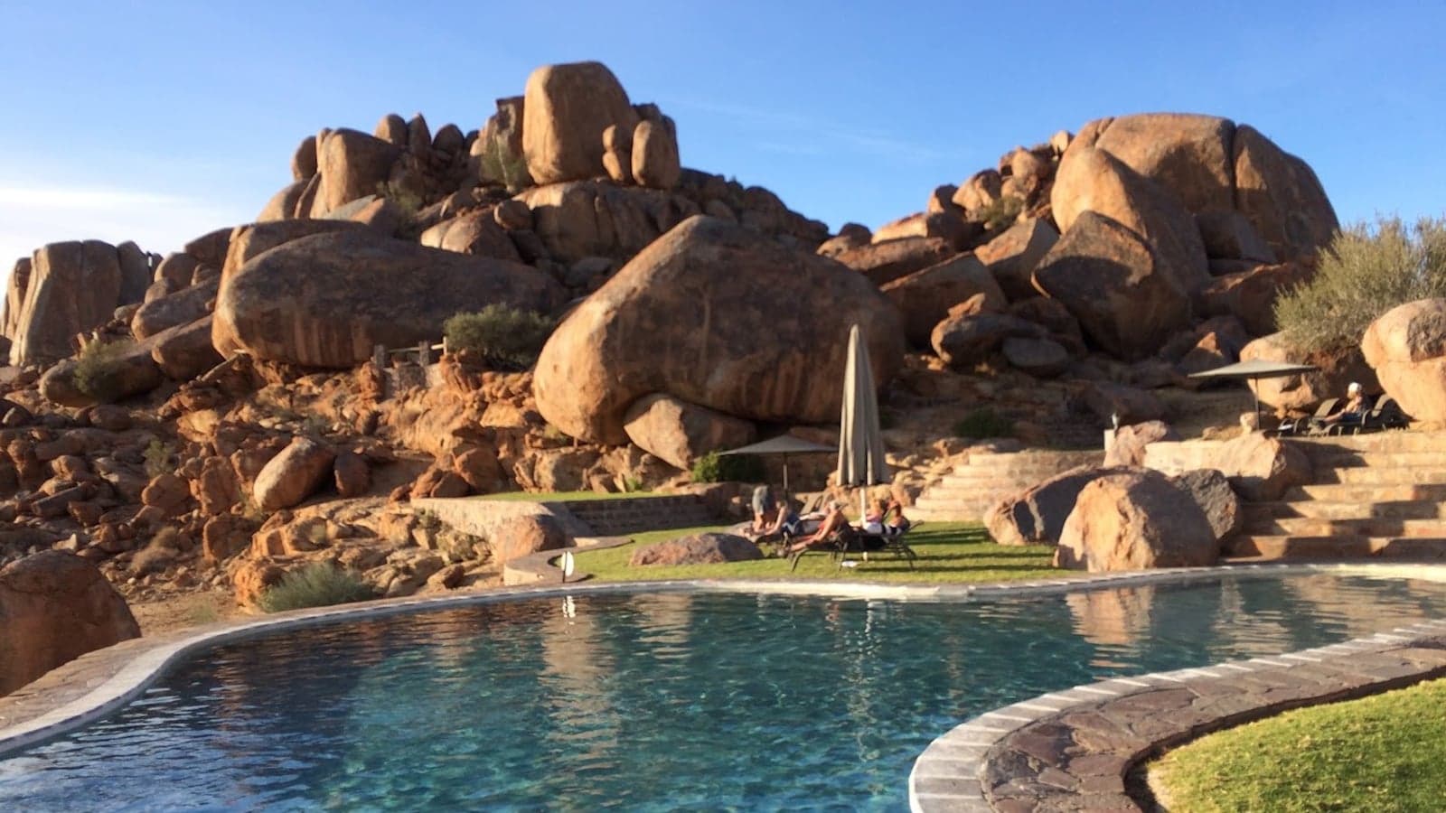 The pool set among giant granite boulders at Canyon Lodge, Fish River Canyon