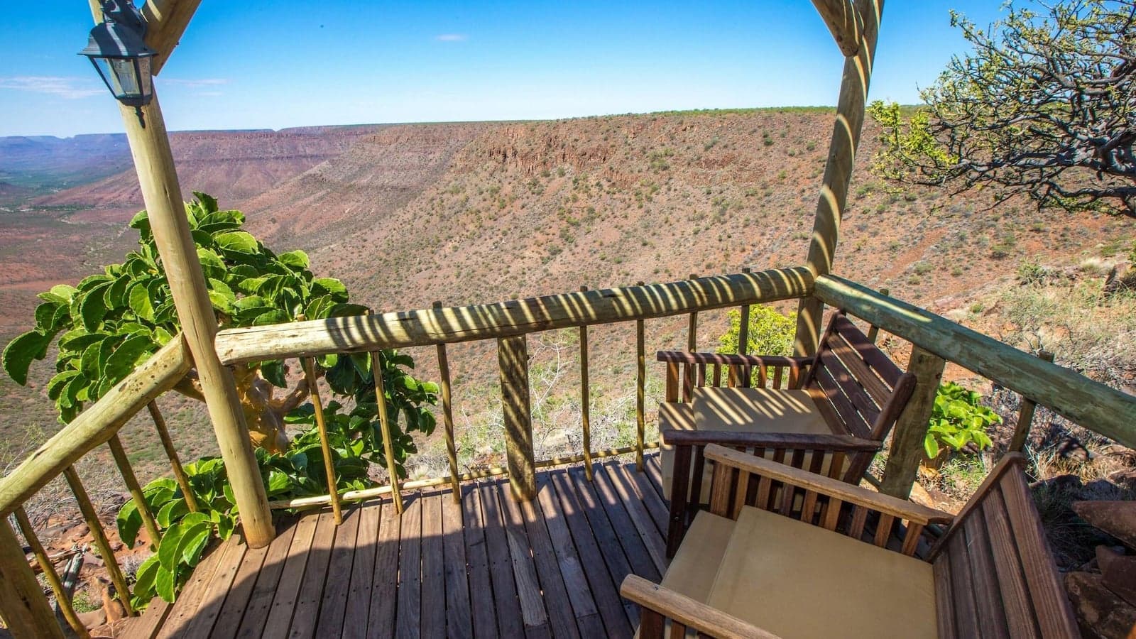 View over the valley from the pool deck at Grootberg Lodge, Damaraland